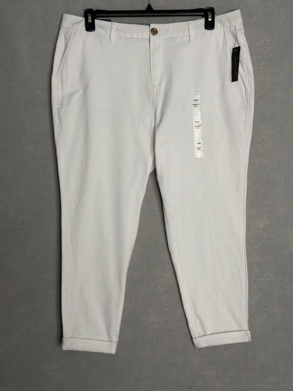 Tommy Hilfiger Hampton Chino Pants Stretch Slim White Women's 14W NEW